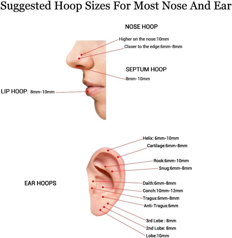 HQLA 16G 18G 6mm 8mm 10mm Hinged Clicker Segment CZ Twisted Clicker Nose Rings Hoop Helix Cartilage Daith Tragus Sleeper Earrings Body Piercing for Women Men - Image 5